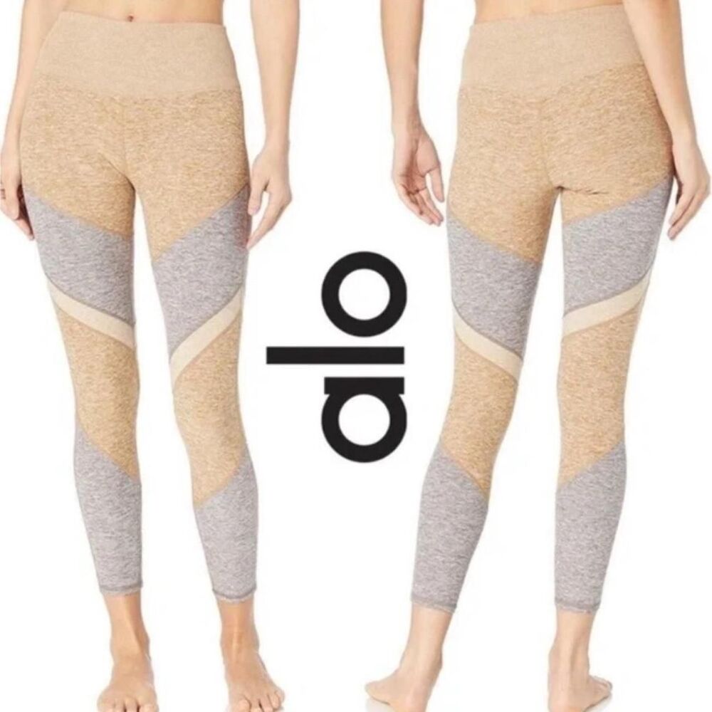 Alo Yoga Alosoft Sheila Colorblock Leggings XS High Waist Yoga Pilates